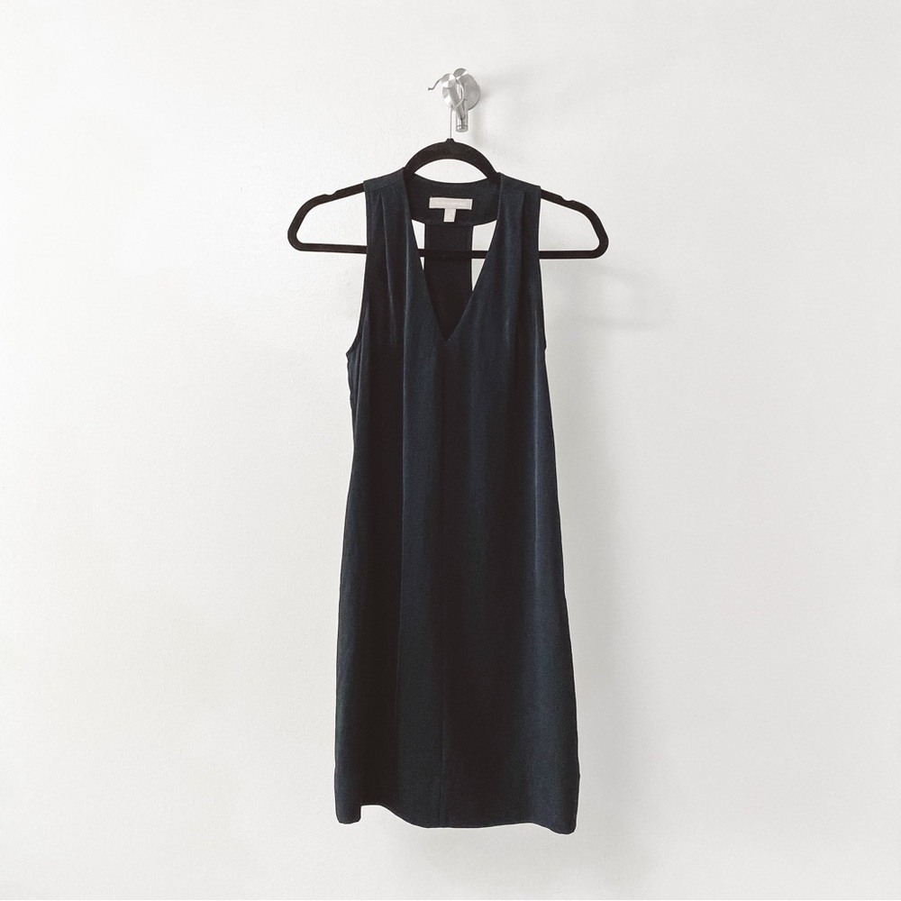 Banana Republic Classic Spring/Summer Chic Woven T-Back Black Mini Dress 0.